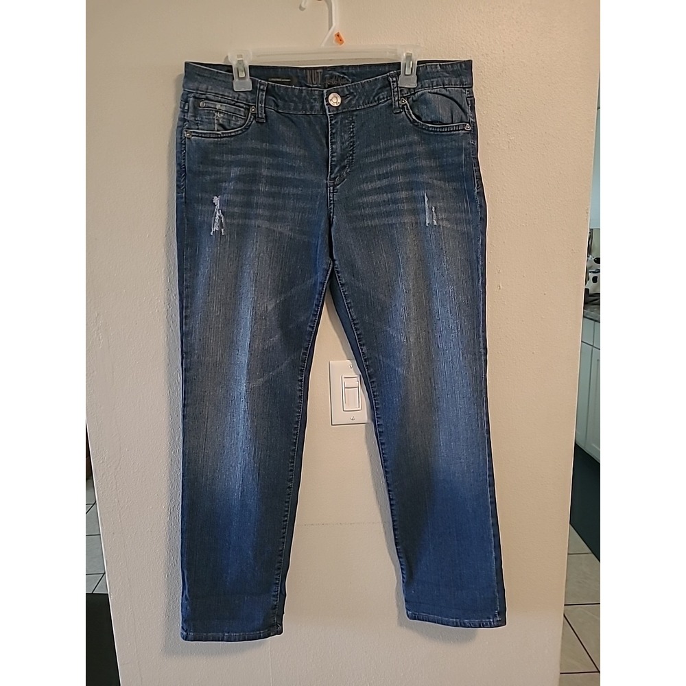 Kut from the Kloth Blue Denim Catherine Boyfriend Jeans Womens Mid-Rise Size 12